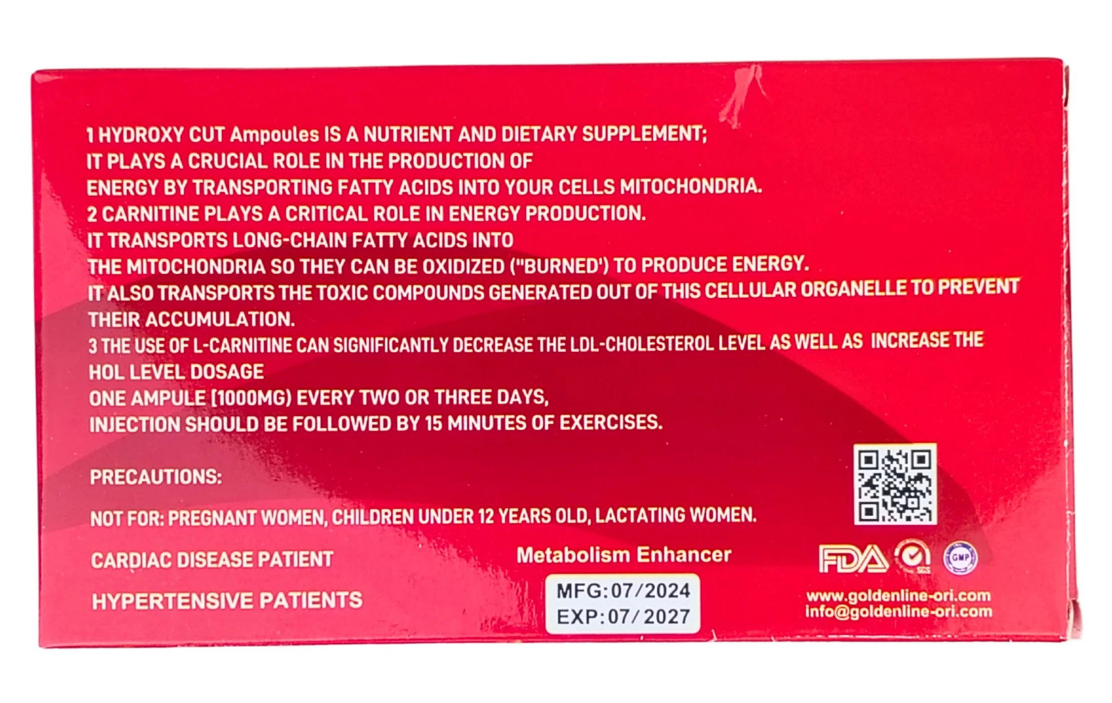 حقن hydroxy cut للتخسيس هيدروكسي كت hardcore 10 ampules - Image 3