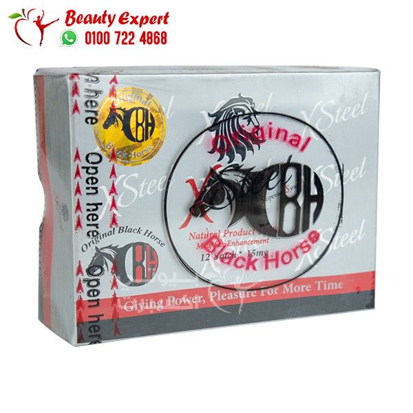 x steel عسل الطاقة للرجال 12 كيس - x steel black horse honey 12 packs